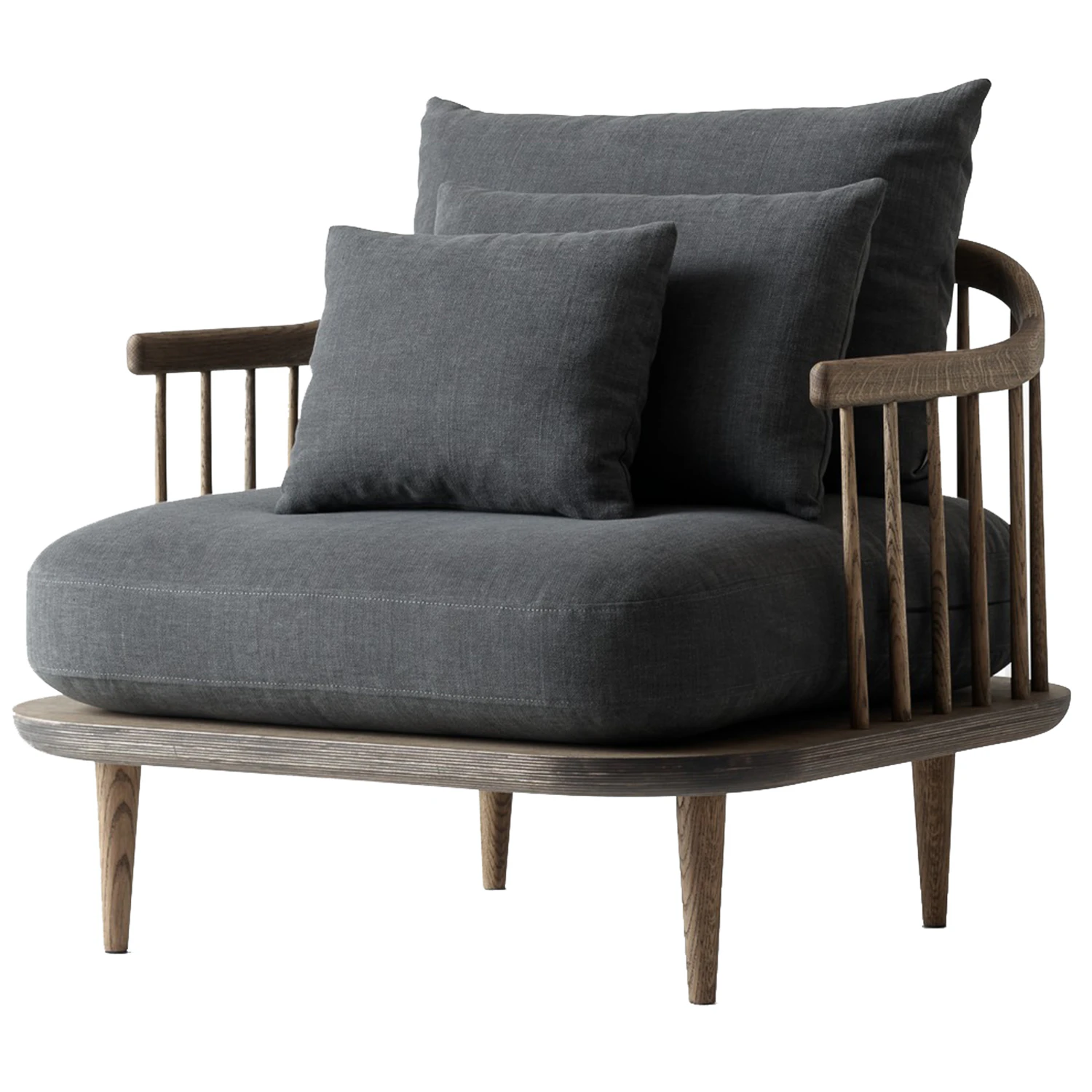 &tradition fly sc1 fåtölj rökt oljad ek / grey - linne hot madison 093