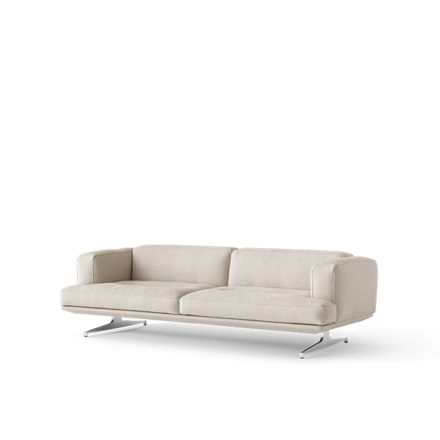 &Tradition Inland Av23 Soffa 3-sits 0011/polerad Aluminium - 3-sitssoffor Textil Clay
