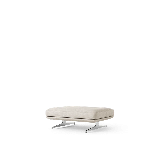 &Tradition Inland Av32 Puff 0011/polerad Aluminium - & Sittpuffar Textil Clay
