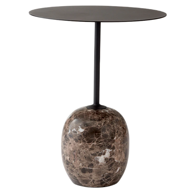 Lato LN8 Bord Rund, Warm Black / Emperador Marble