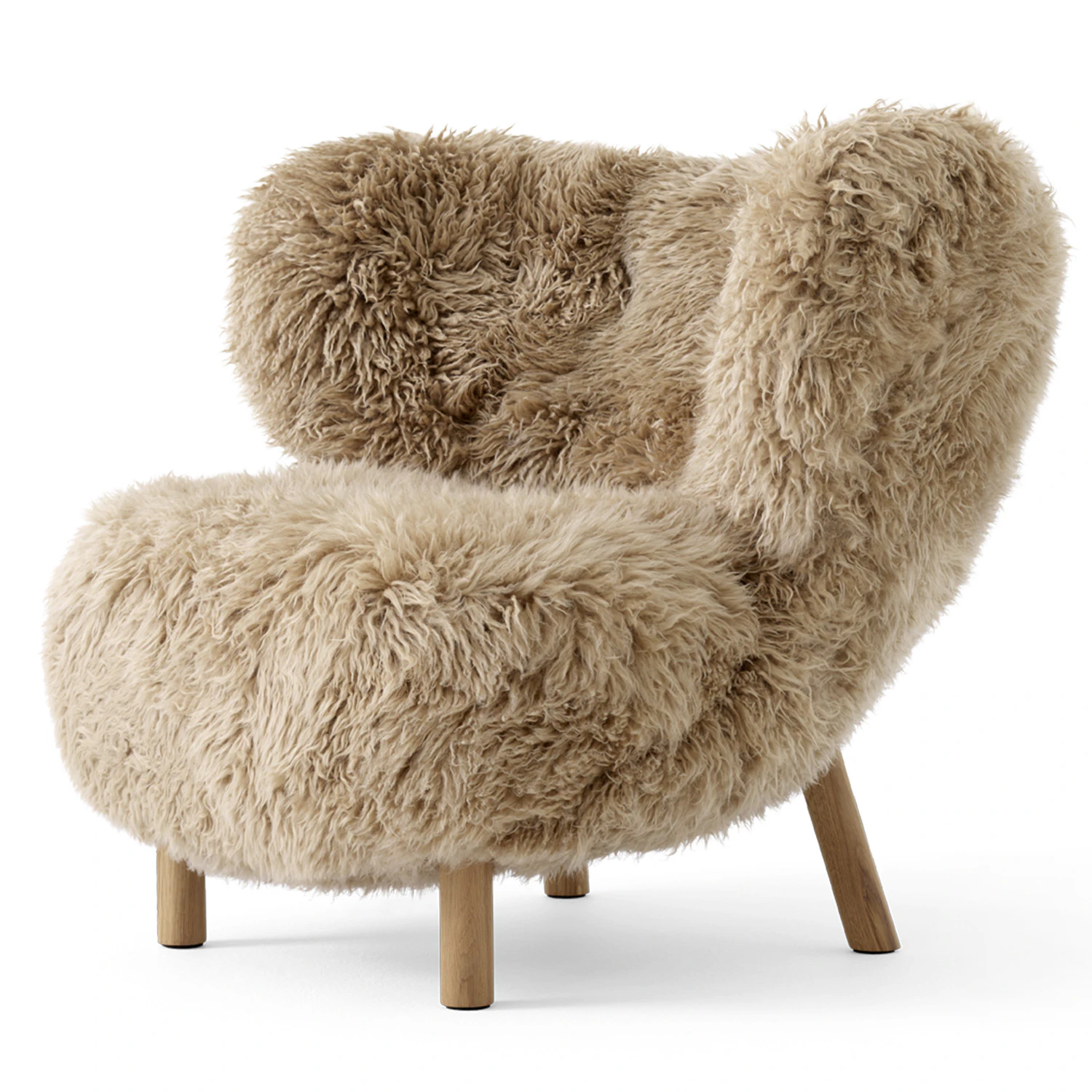 &Tradition Lilla Petra Vb1 Loungestol Honey / Oljad Ek - F&aring;rskinn Sheepskin Honey