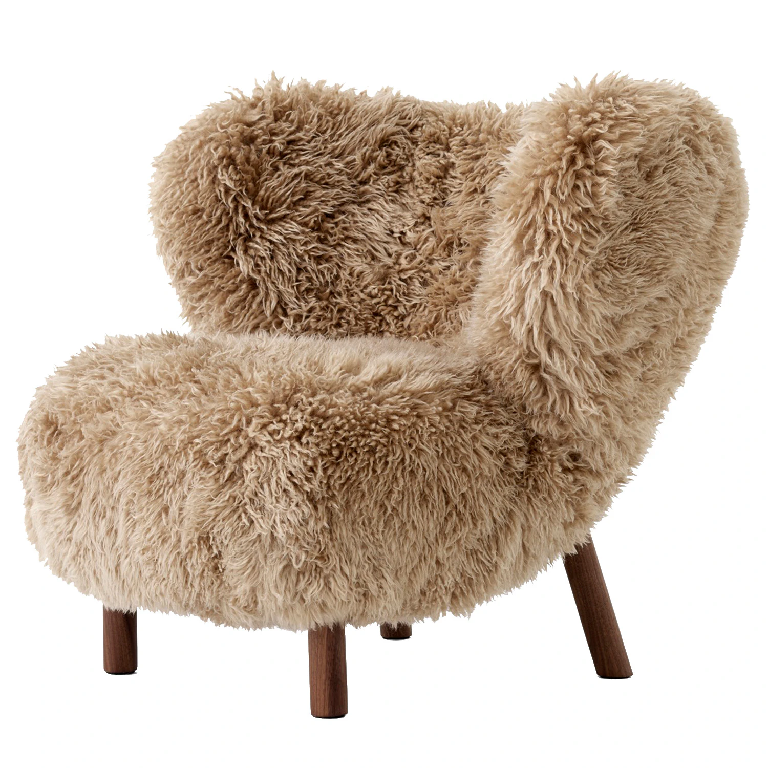 &Tradition Little Petra Vb1 Loungestol Honey / Valn&ouml;t - F&aring;rskinn Sheepskin Honey