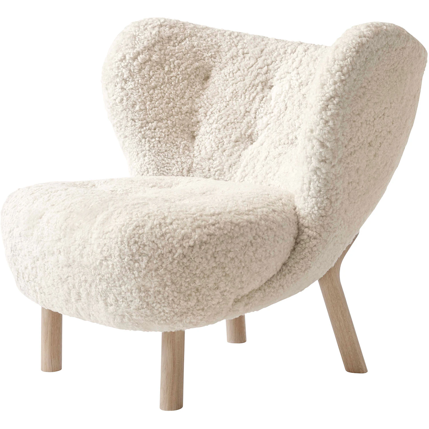 &tradition lilla petra vb1 loungestol moonlight / oljad ek - fårskinn sheepskin moonlight