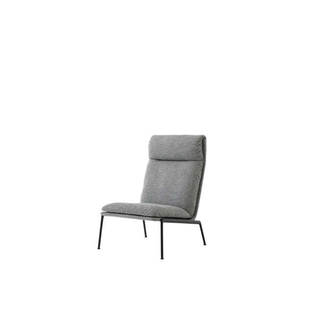 &Tradition Muno Ln16 F&aring;t&ouml;lj Med H&ouml;g Rygg Varm Svart/ 0126 - Aluminium Hallingdal