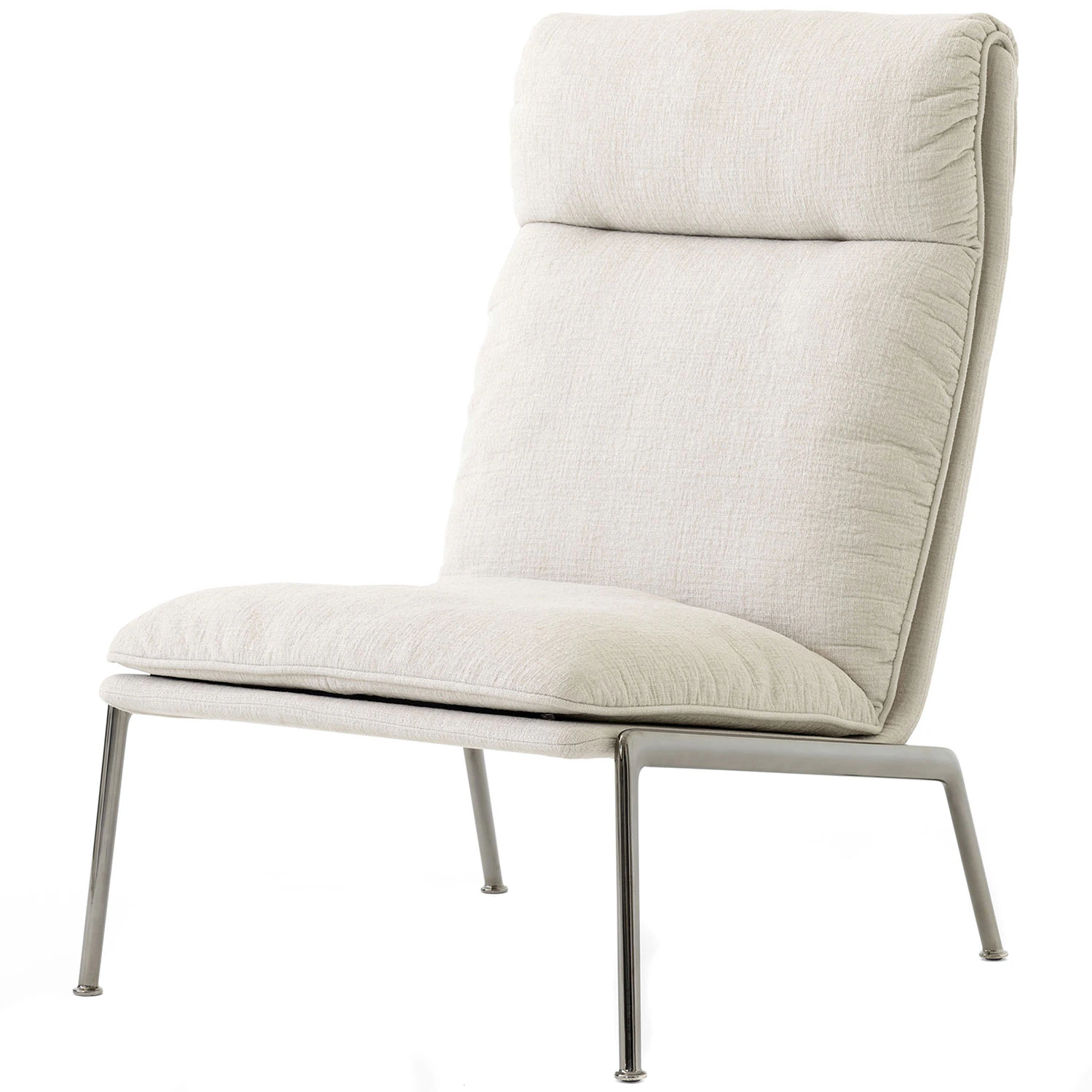 &Tradition Muno Ln16 Loungef&aring;t&ouml;lj H&ouml;g Rygg Dark Chrome / Cifrado 0221 - &Aring;tervunnen Polyester Beige