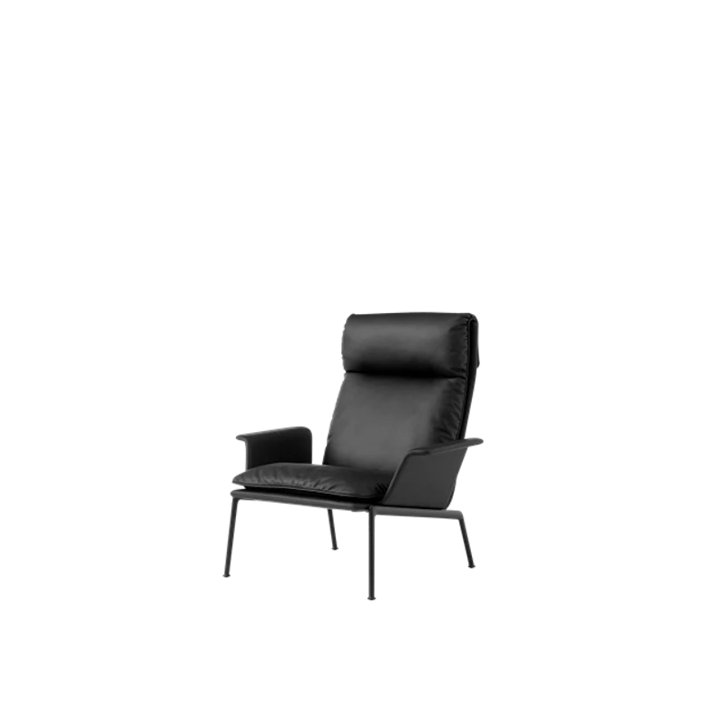 Muno LN17 Fåtölj Med Armstöd & Hög Rygg Varm Svart/Noble Leather Black