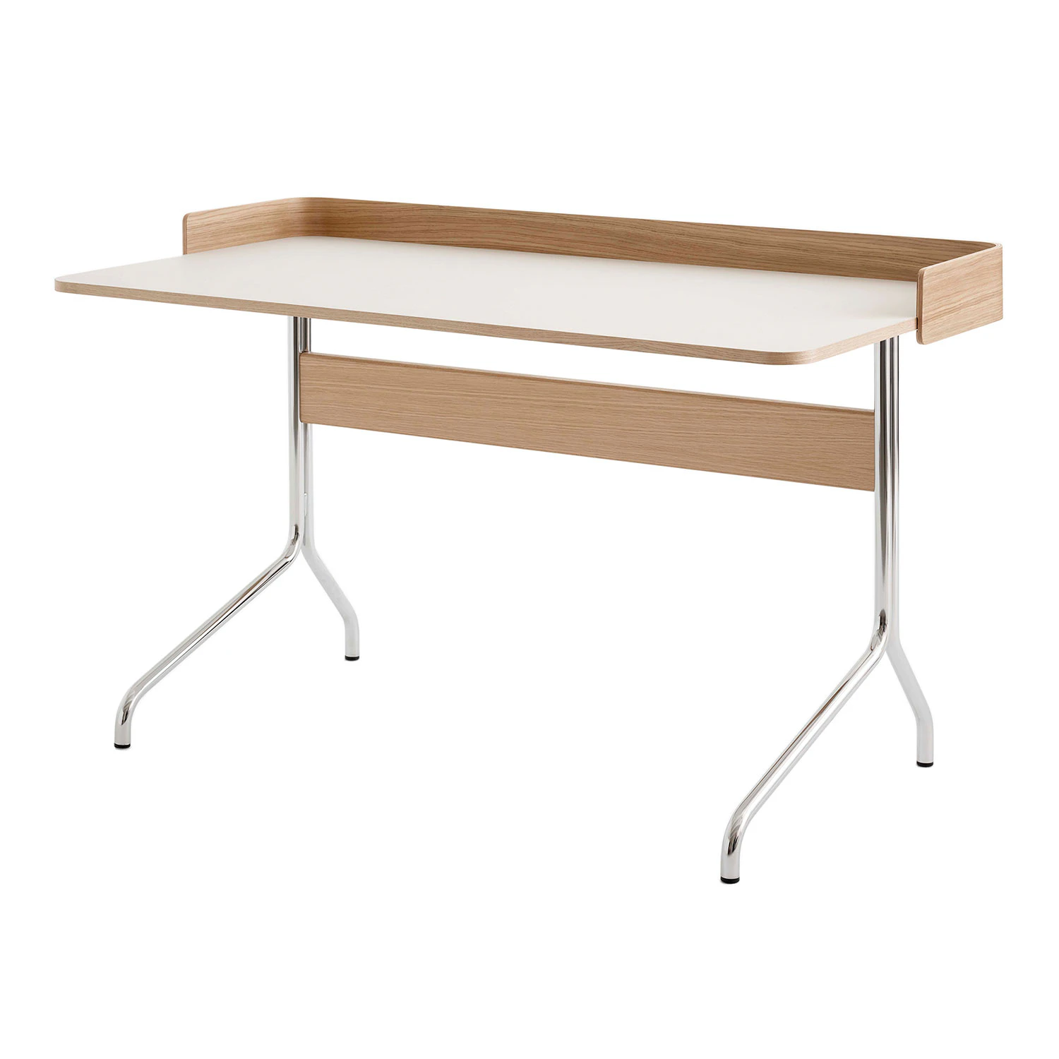 &Tradition Pavilion Av17 Skrivbord Mushroom / Oak / Chrome Leg - Skrivbord St&aring;l Ek