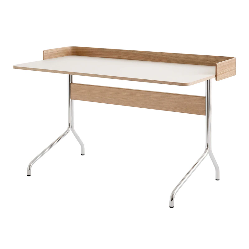 Pavilion AV17 Skrivbord, Mushroom / Oak / Chrome Leg