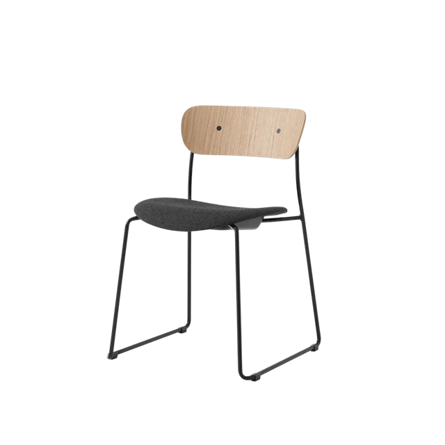&Tradition Pavilion Av52 Matstol Polstrad Sits Svart/ - Stolar Stål Re-Wool