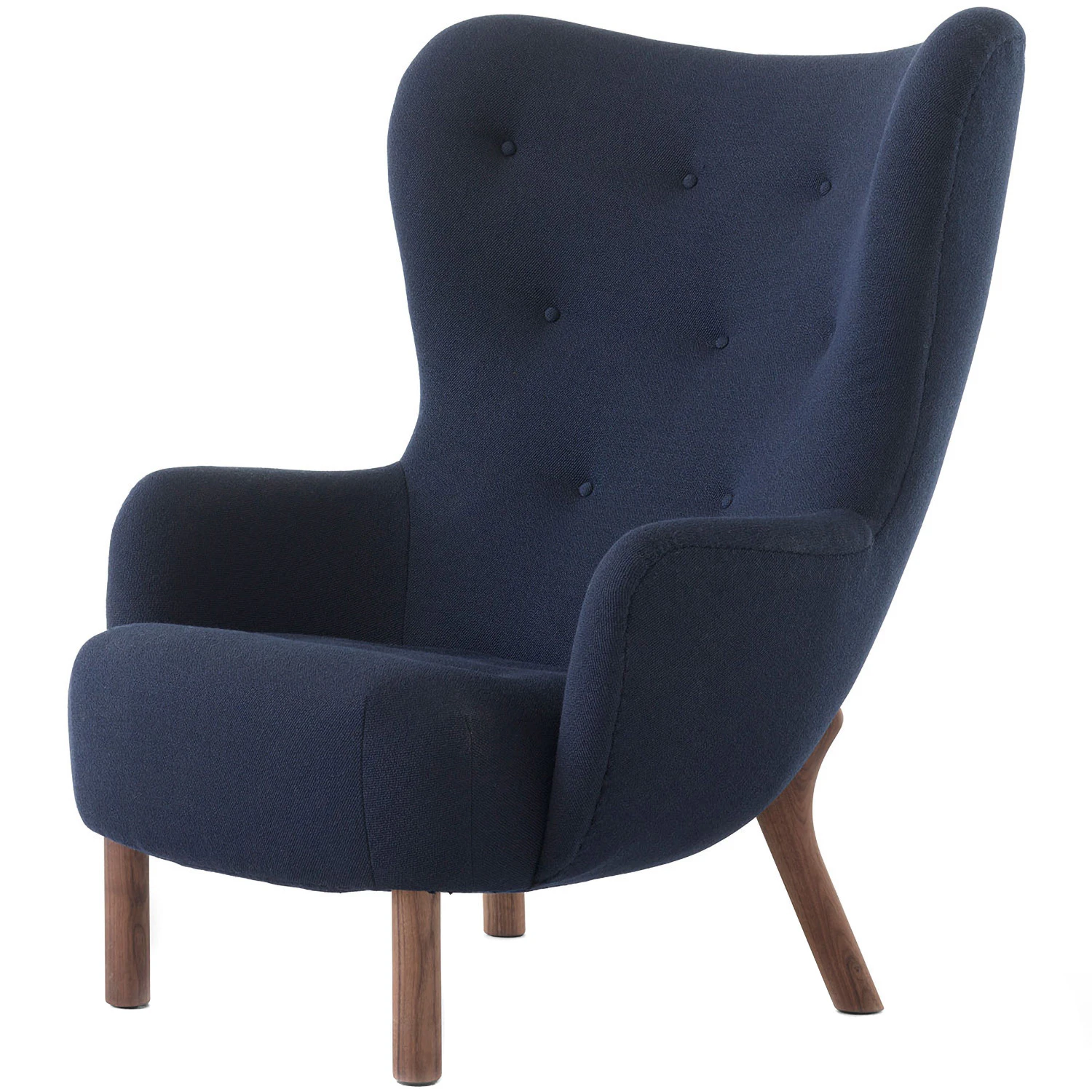 &tradition petra vb3 fåtölj vidar 554 / valnöt - nyull blå