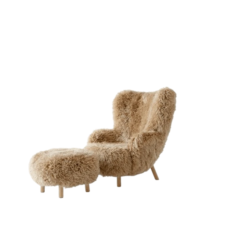 Petra VB3 Fåtölj Fårskinn Honey 50/Oljad Ek Inkl. ATD1 Puff