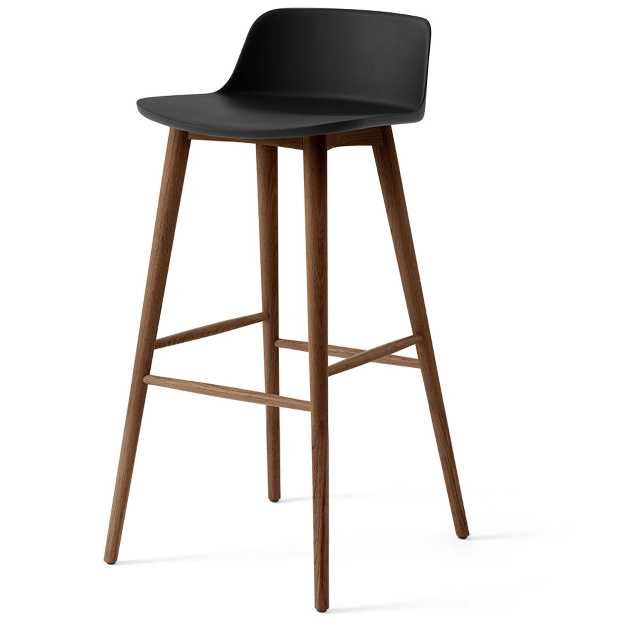 &tradition rely hw123 lågt ryggstöd 75 cm lackerad valnöt / - barstolar & pallar återvinningsbar polypropen svart