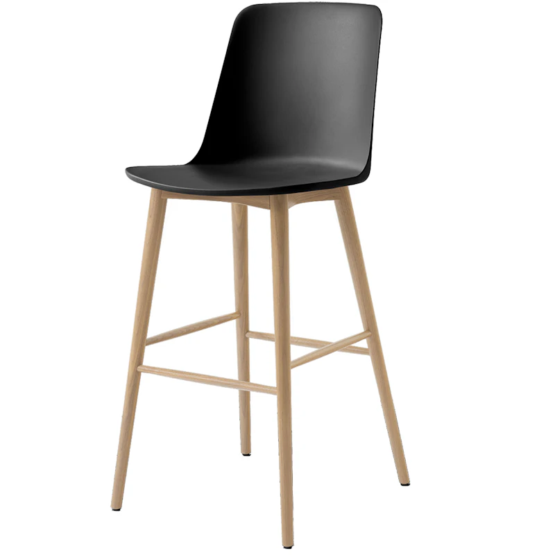 Rely HW133 Högt Ryggstöd 75 cm, Lackerad Ek / Svart