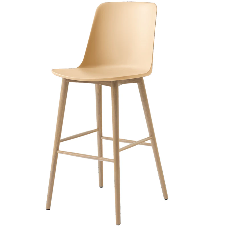 Rely HW133 Högt Ryggstöd 75 cm, Lackerad Ek / Beige Sand
