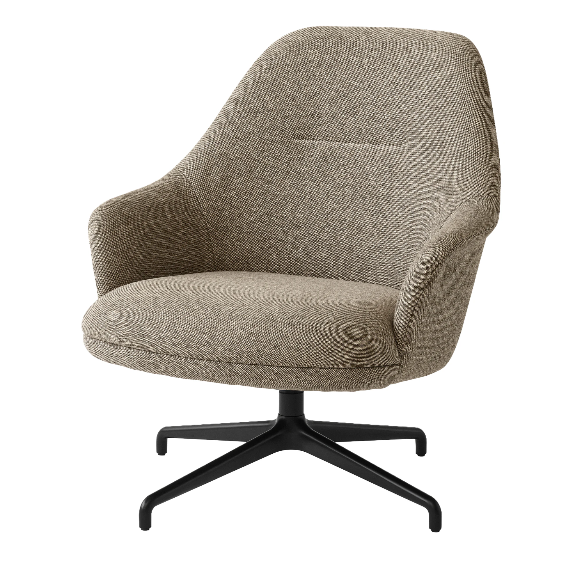 &Tradition Rely Hw139 Loungestol Med H&ouml;gt Ryggst&ouml;d & Swivel / Clay 0009 - F&aring;t&ouml;ljer St&aring;l Svart