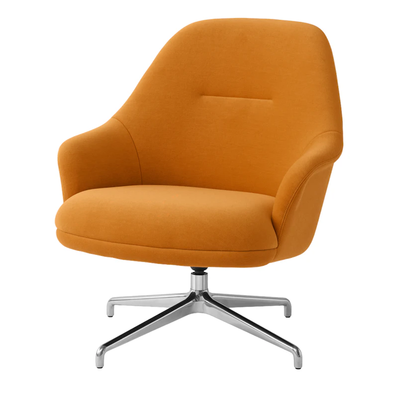 Rely HW139 Loungestol Med Högt Ryggstöd & Swivel, Polerat Aluminium / Gentle 0443
