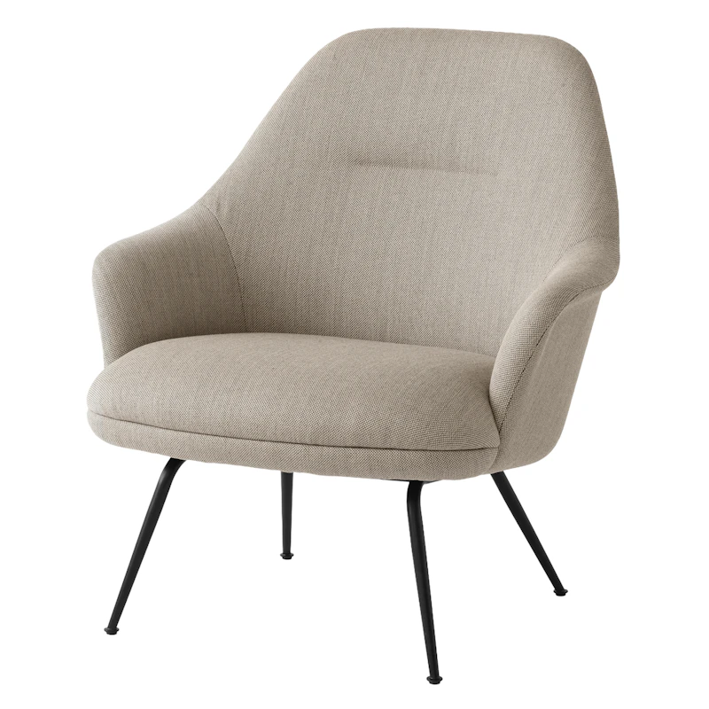 Rely HW140 Loungestol Med Högt Ryggstöd, Svart / Re-Wool 0218