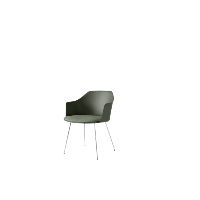 &Tradition Rely Hw34 Matstol Med Armstöd Polstrad Sits /krom/canvas 0926 - Stolar Stål Bronze Green