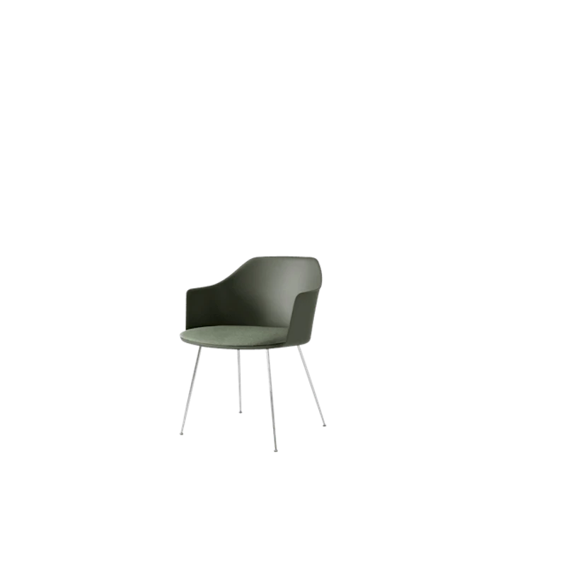 Rely HW34 Matstol Med Armstöd Polstrad Sits Bronze Green/Krom/Canvas 0926