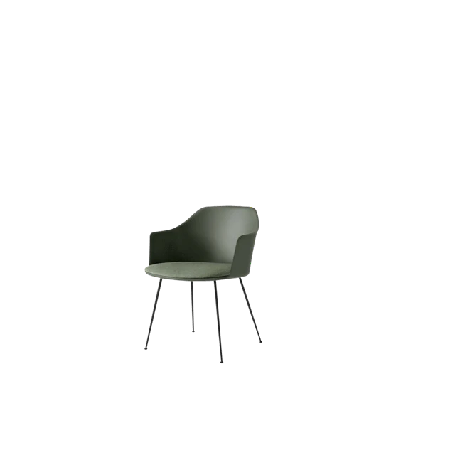 &Tradition Rely Hw34 Matstol Med Armstöd Polstrad Sits /svart/canvas 0926 - Stolar Stål Bronze Green
