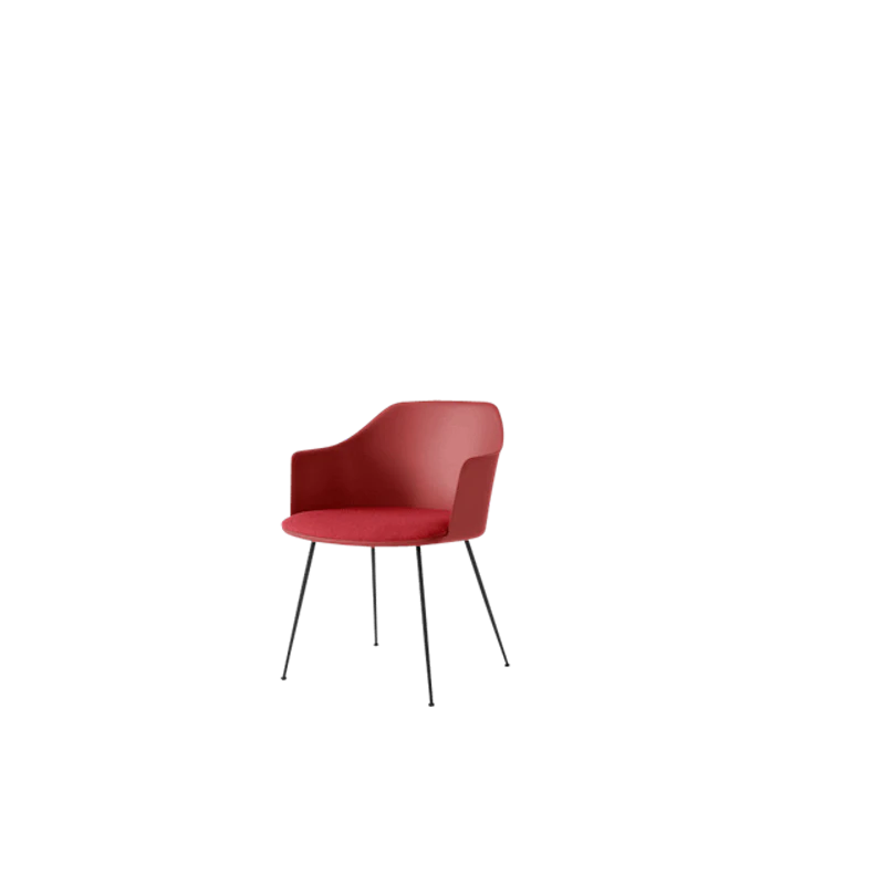 Rely HW34 Matstol Med Armstöd Polstrad Sits Vermilion Red/Svart/Hallingdal 680