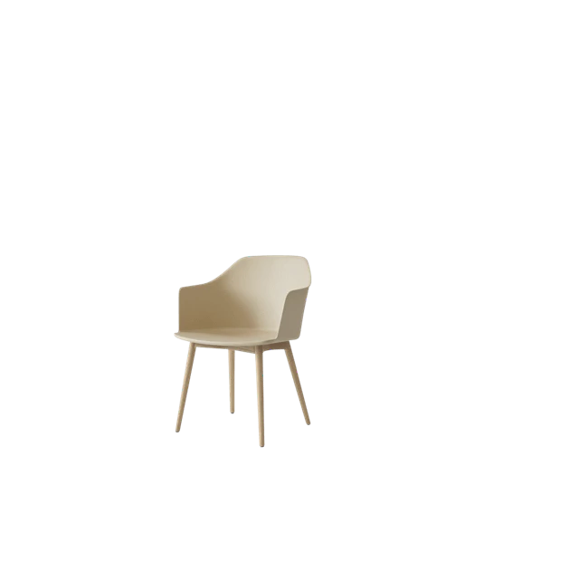 &Tradition Rely Hw76 Matstol Med Armstöd /klarlackad Ek - Stolar Plast Beige sand