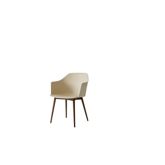 &Tradition Rely Hw76 Matstol Med Armstöd /lackerad Valnöt - Stolar Plast Beige sand