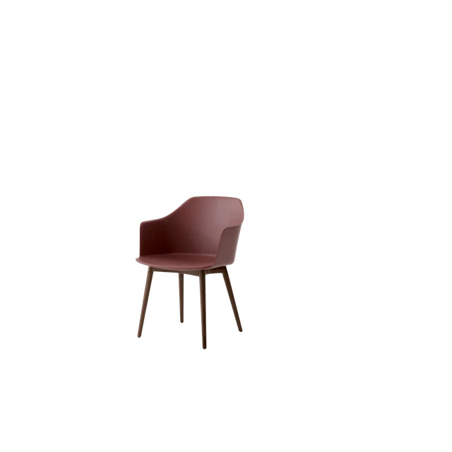 &Tradition Rely Hw76 Matstol Med Armstöd Red Brown/lackerad Valnöt - Stolar Plast Rödbrun