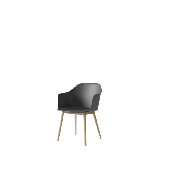 &Tradition Rely Hw76 Matstol Med Armstöd /klarlackad Ek - Stolar Plast Stone Grey