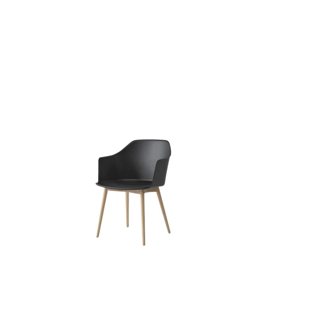 &Tradition Rely Hw76 Matstol Med Armstöd /klarlackad Ek - Stolar Plast Svart