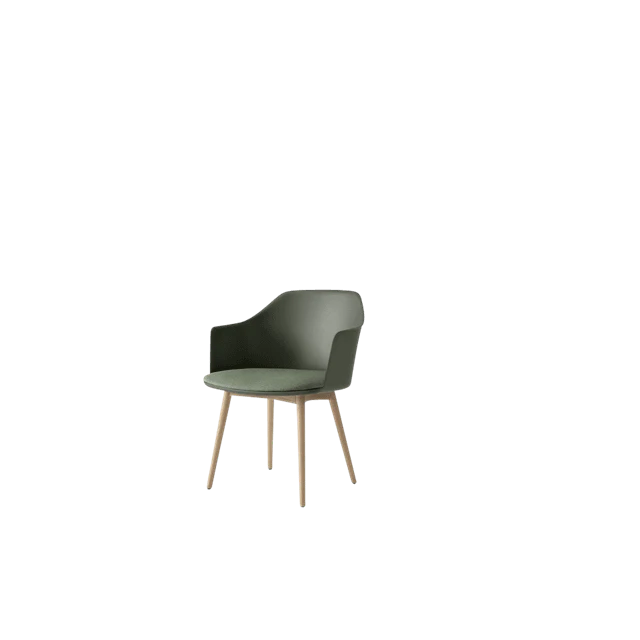 &Tradition Rely Hw77 Matstol Med Armstöd Polstrad Sits /klarlackad Ek/canvas 0926 - Stolar Plast Bronze Green