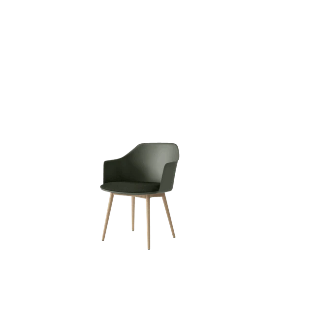 &Tradition Rely Hw77 Matstol Med Armstöd Polstrad Sits /klarlackad Ek/vidar 0972 - Stolar Plast Bronze Green