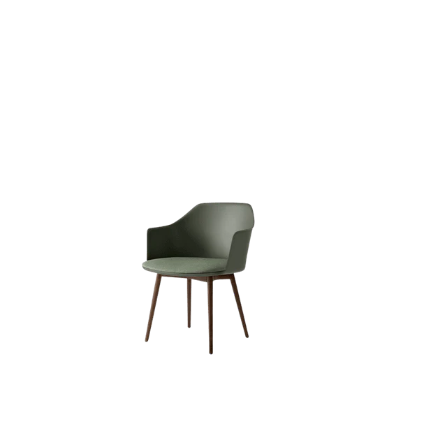 &Tradition Rely Hw77 Matstol Med Armstöd Polstrad Sits /lackerad Valnöt/canvas 0926 - Stolar Plast Bronze Green