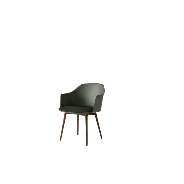 &Tradition Rely Hw77 Matstol Med Armstöd Polstrad Sits /lackerad Valnöt/vidar 0972 - Stolar Plast Bronze Green