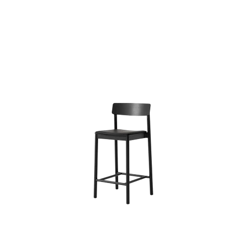 &Tradition Betty Tk14 Counterstol Svartlackerad Ask/noble Leather - Barstolar Skum Svartbetsad Ask