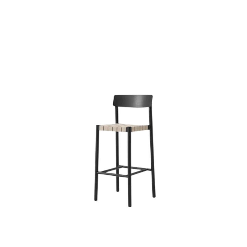 Betty TK15 Barstol Svartlackerad Ask/Natur Linneflätning