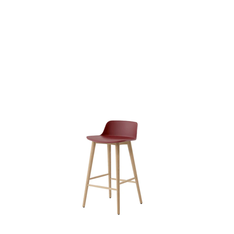 &Tradition Rely HW118 Barstol Lav Ryg Lakeret Eg/Rødbrun