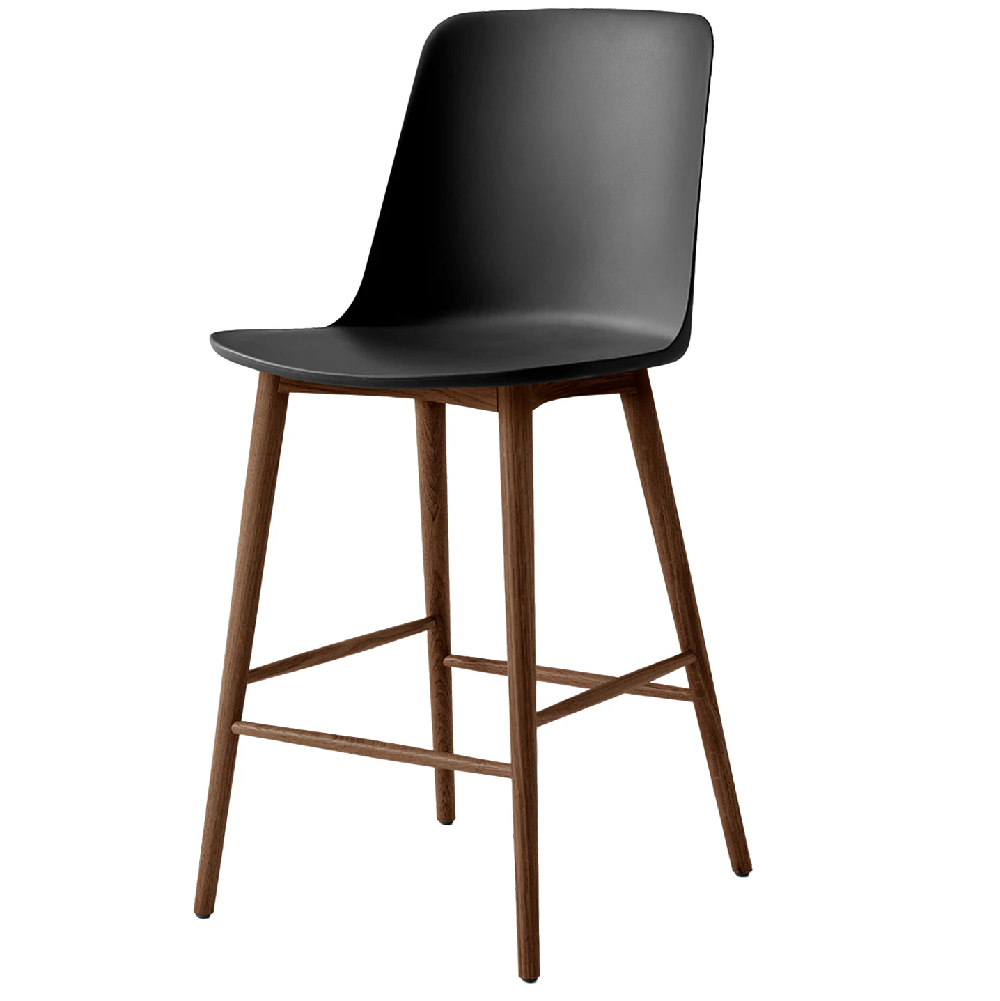 &Tradition Rely Hw128 H&ouml;gt Ryggst&ouml;d 65 Cm Lackerad Valn&ouml;t / - Barstolar &Aring;tervinningsbar Polypropen Svart