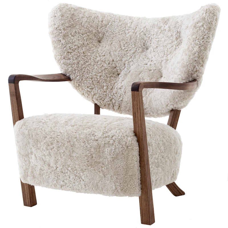 Wulff ATD2 Loungefåtölj, Valnöt / Sheepskin Moonlight