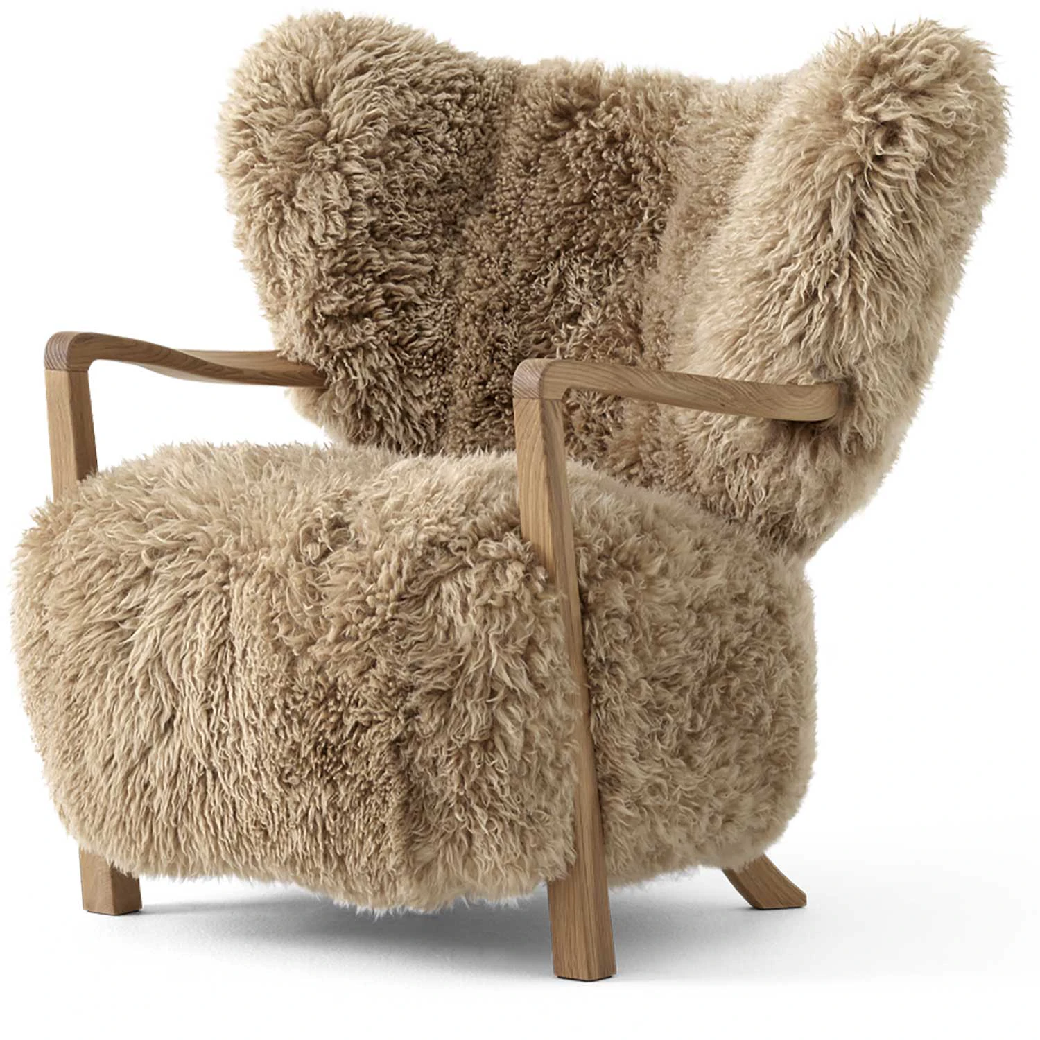 &tradition wulff atd2 loungefåtölj / sheepskin honey - fårskinn ek