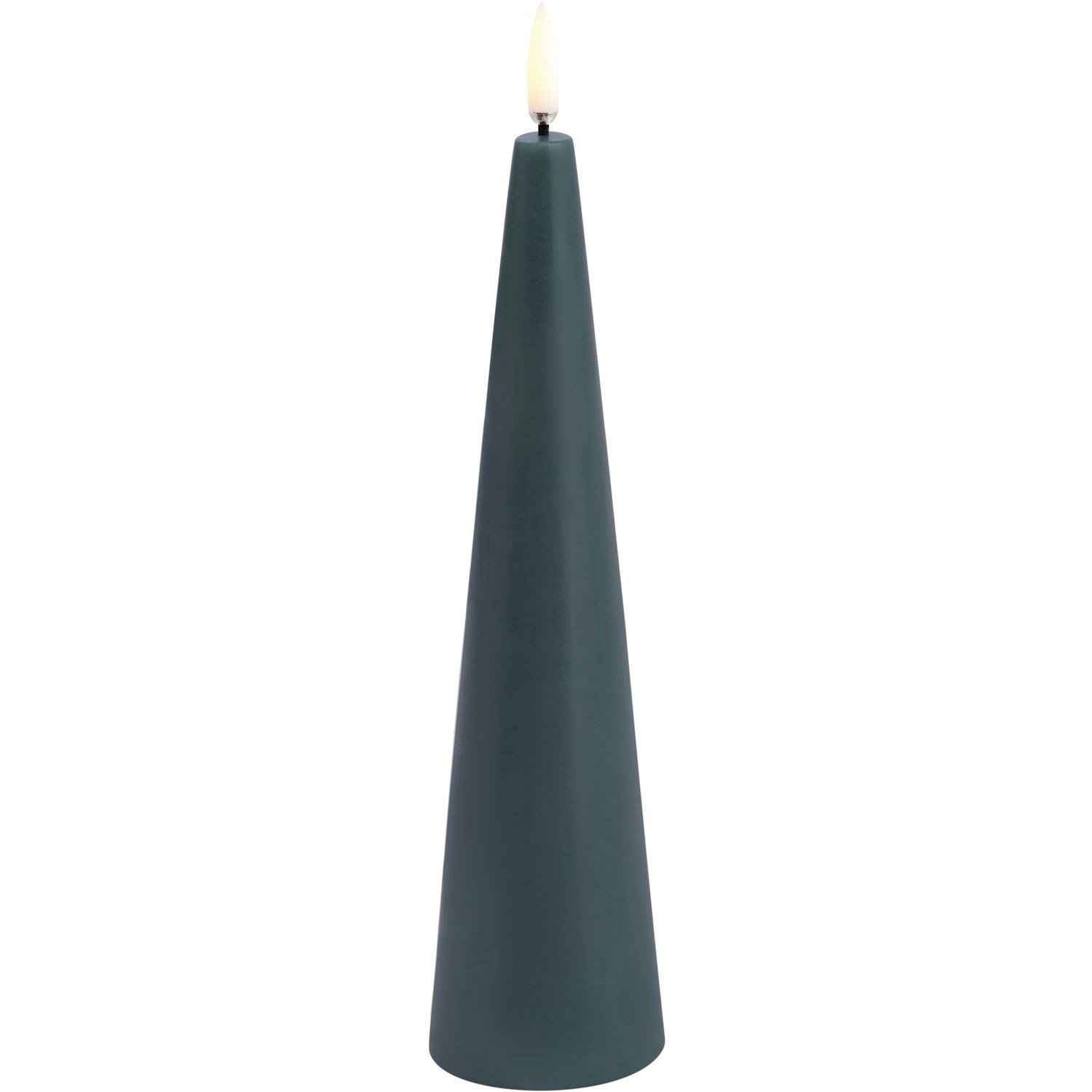 Uyuni Cone Led-ljus Pine Green 5,8x21,5 Cm - LED-ljus Paraffinvax Tallgr&ouml;n