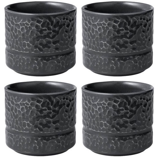 Vargen & Thor Servisen C Tumlare 26 Cl 4-pack - Kaffekoppar Stengods Antracit