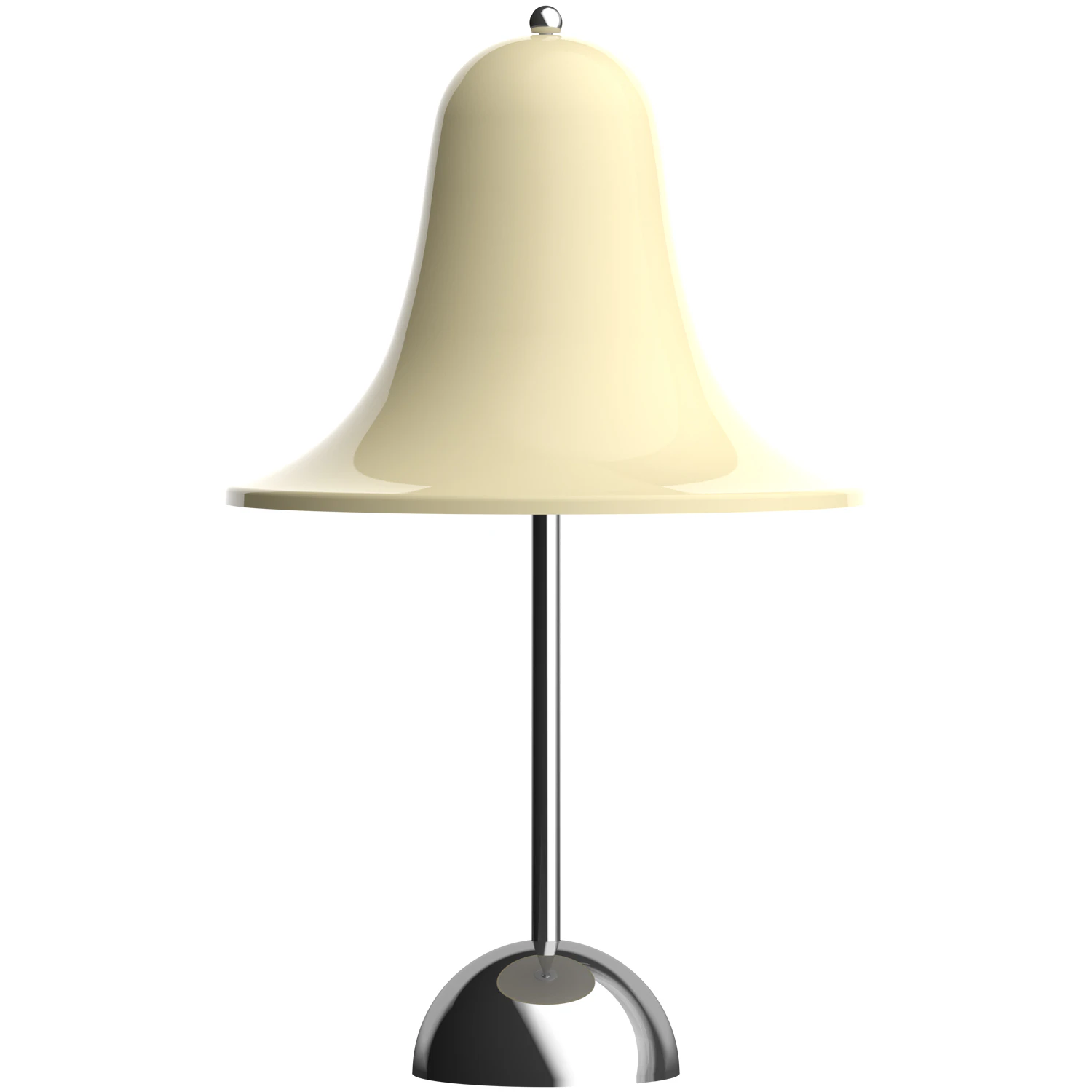 Verpan Pantop Bordslampa Portabel Ø18 Krom / Cream White - Portabla lampor Metall Gräddvit
