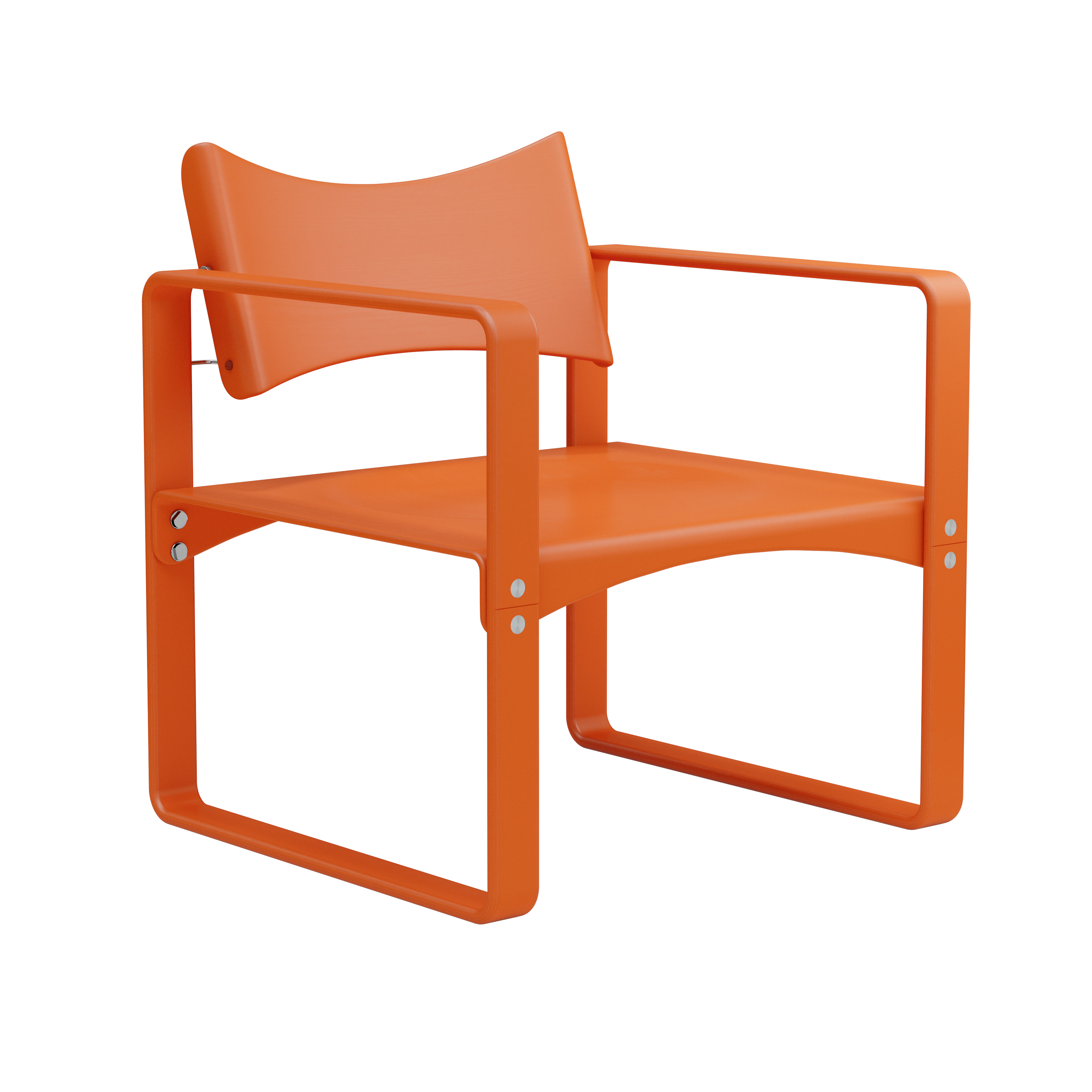 verpan series 270 f fåtölj - björkplywood orange red