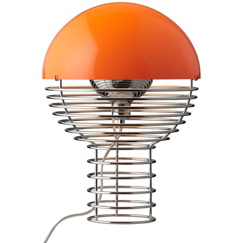 Wire Bordslampa 30 cm, Krom / Orange