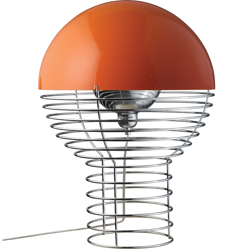 Wire Bordslampa 40 cm, Krom / Orange