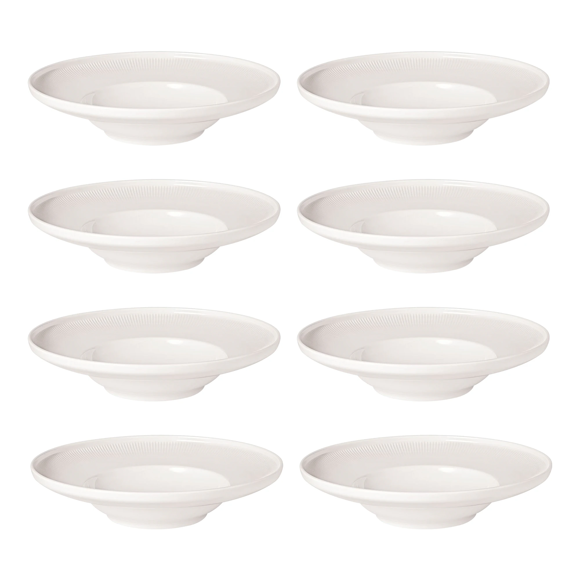 Villeroy & Boch Afina Djup Tallrik 25 Cm 8-pack - Porslin Vit