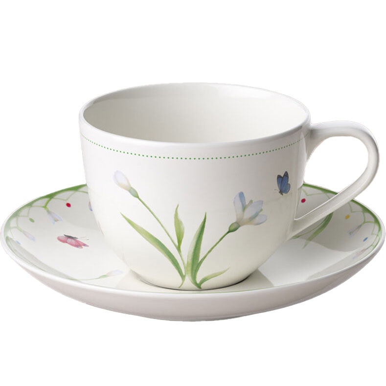 Villeroy & Boch Colourful Spring Kaffekopp Med Fat - Kaffekoppar Porslin Vit