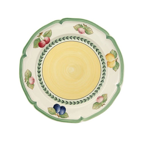 villeroy & boch french garden fleurence flat tallrik 26 cm - porslin grön