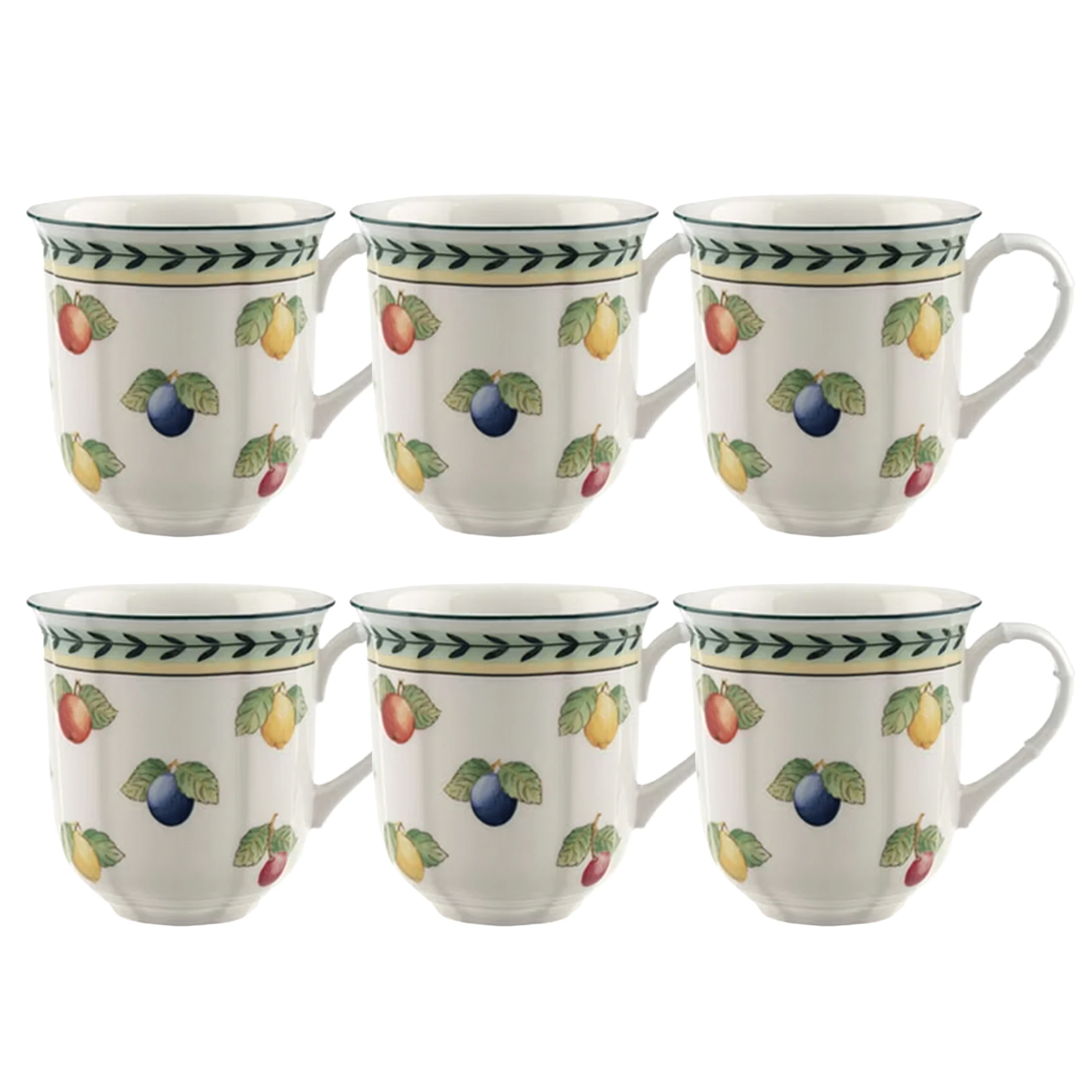 Villeroy & Boch French Garden Fleurence Mugg 30 Cl 6-pack - Kaffekoppar Porslin Gr&ouml;n